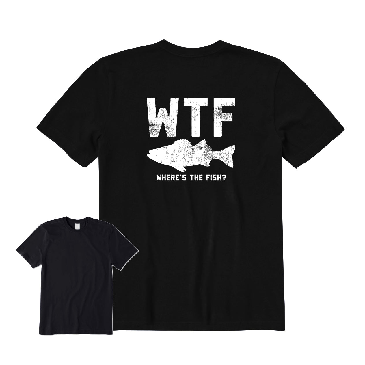 WTF Where's The Fish Back Graphic T-Shirt