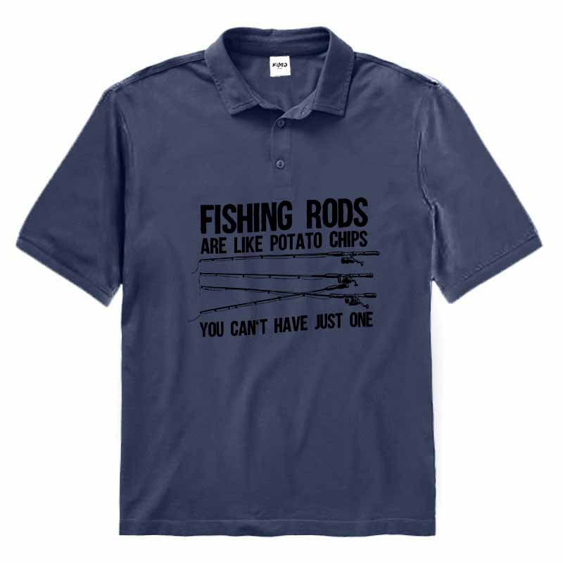 Fishing rods are like potato chips Polo Shirt