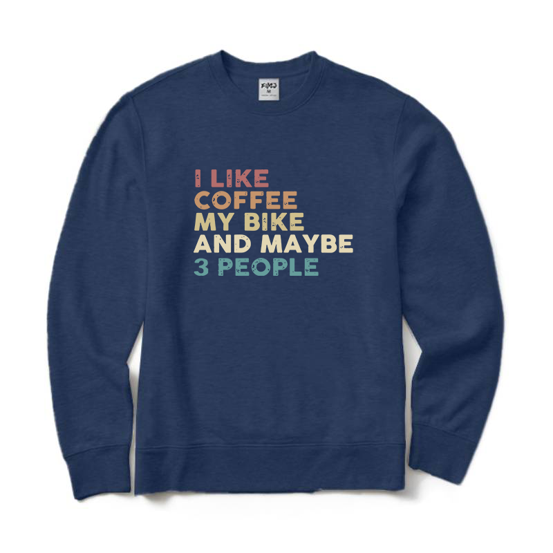 I Like Coffee and My Bike Crewneck Sweatshirt
