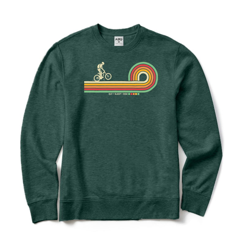Retro Lines Mountain Bike Crewneck Sweatshirt