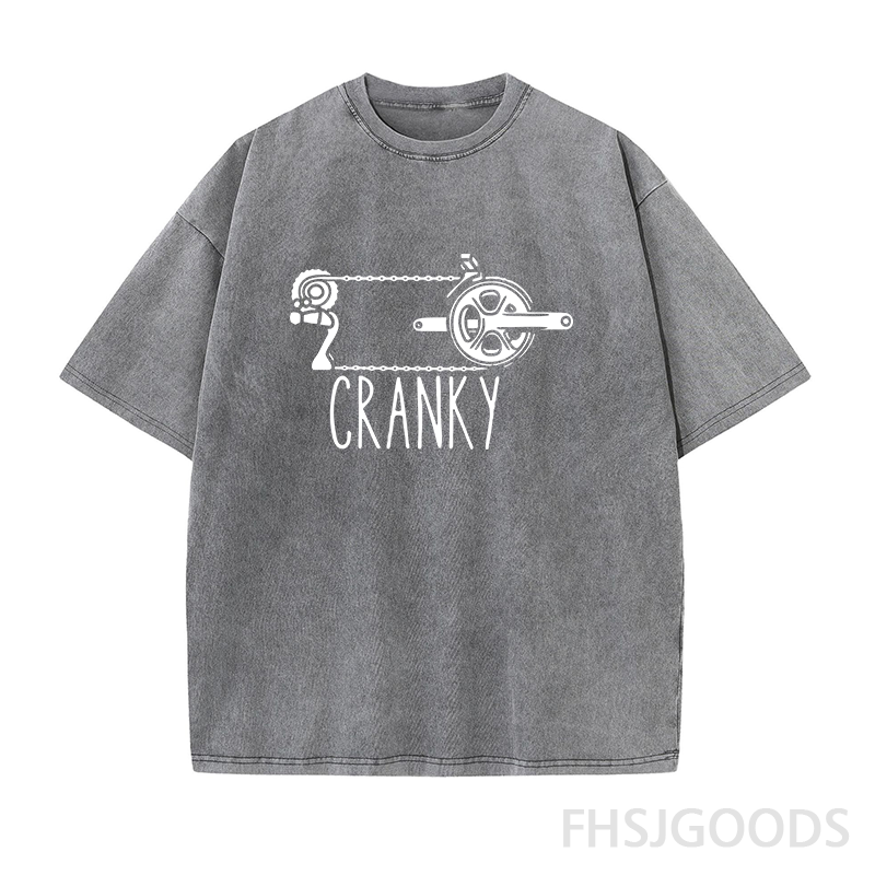CRANKY Bicycle Drivetrain Unisex Distressed T-Shirt