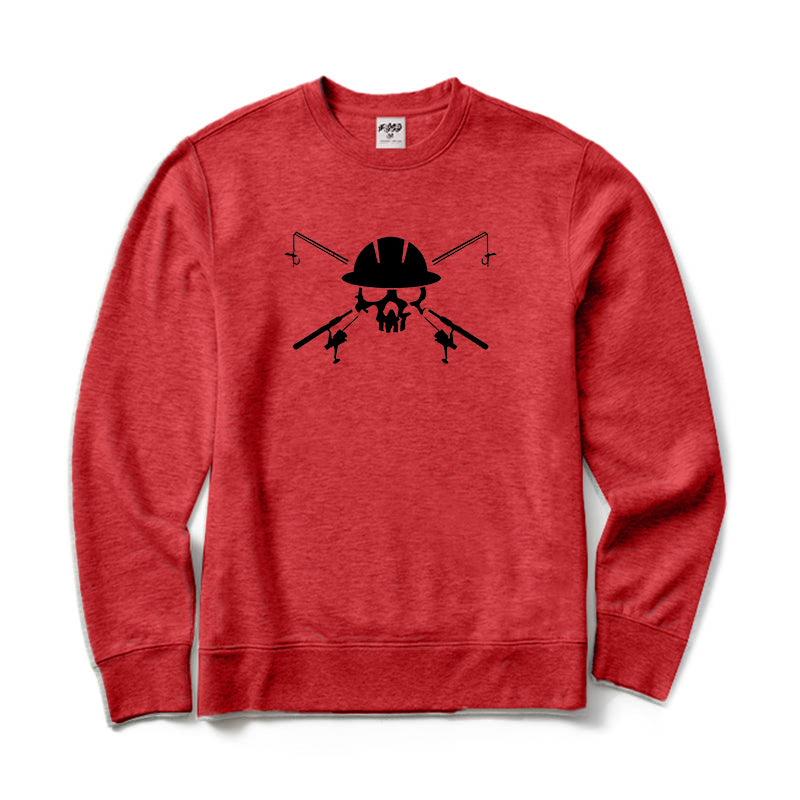 Fishing Skull and Poles Crewneck Sweatshirt