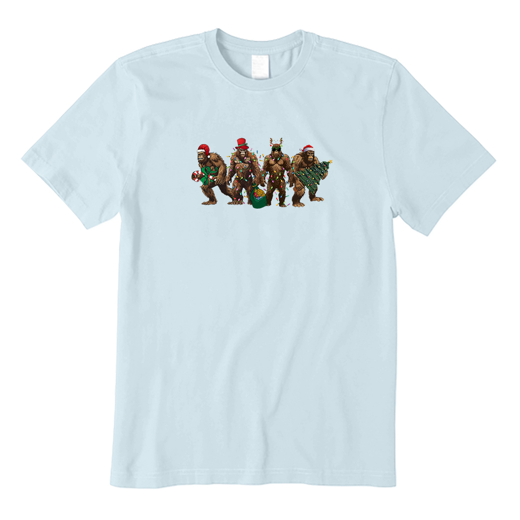 Bigfoot Santa Christmas Lights T-Shirt