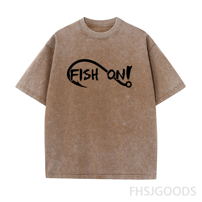 Fish On Fishing Unisex Distressed T-Shirt