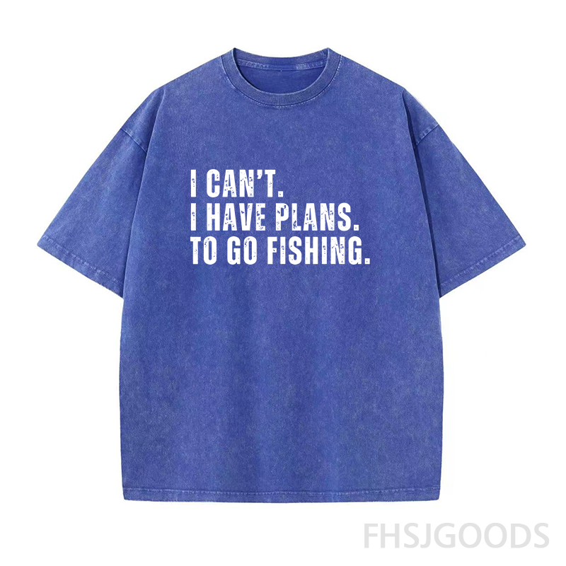 I Can't I Have Plans Go Fishing Unisex Distressed T-Shirt
