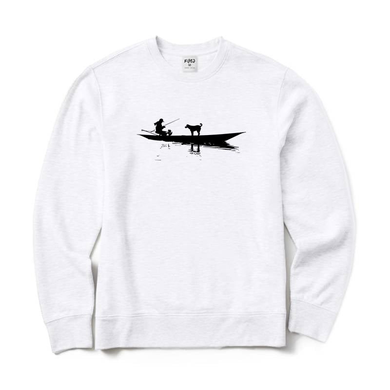 Go Fishing with My Pet Dog Crewneck Sweatshirt