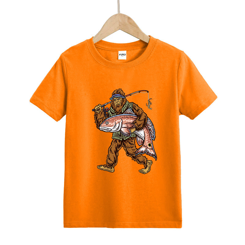 Big Foot Fisherman Kid's T-Shirt