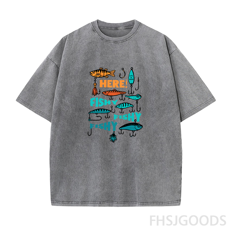 Fish Unisex Distressed T-Shirt