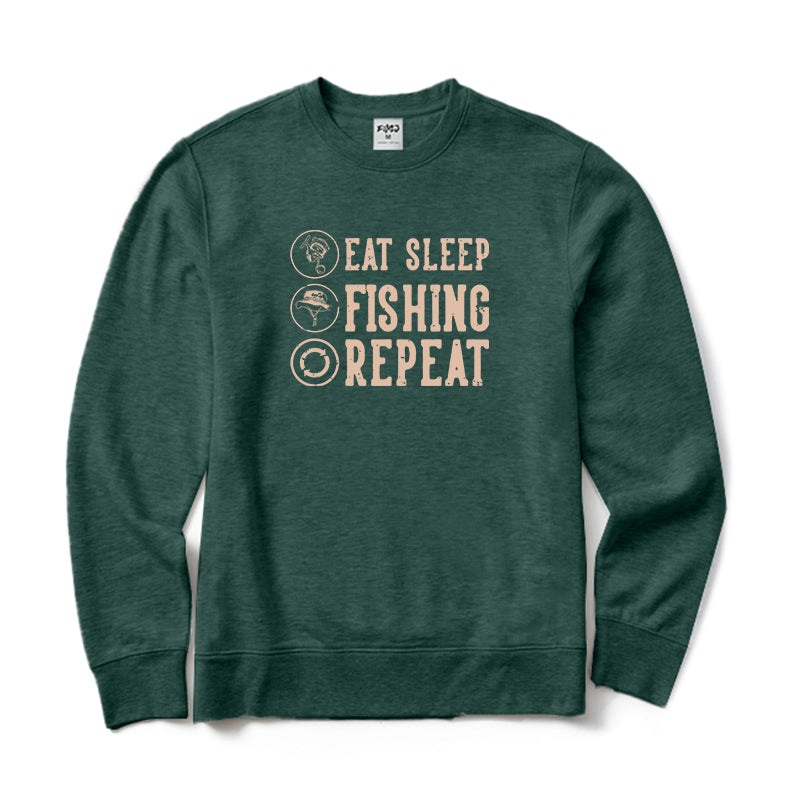 Eat Sleep Fishing Repeat Crewneck Sweatshirt