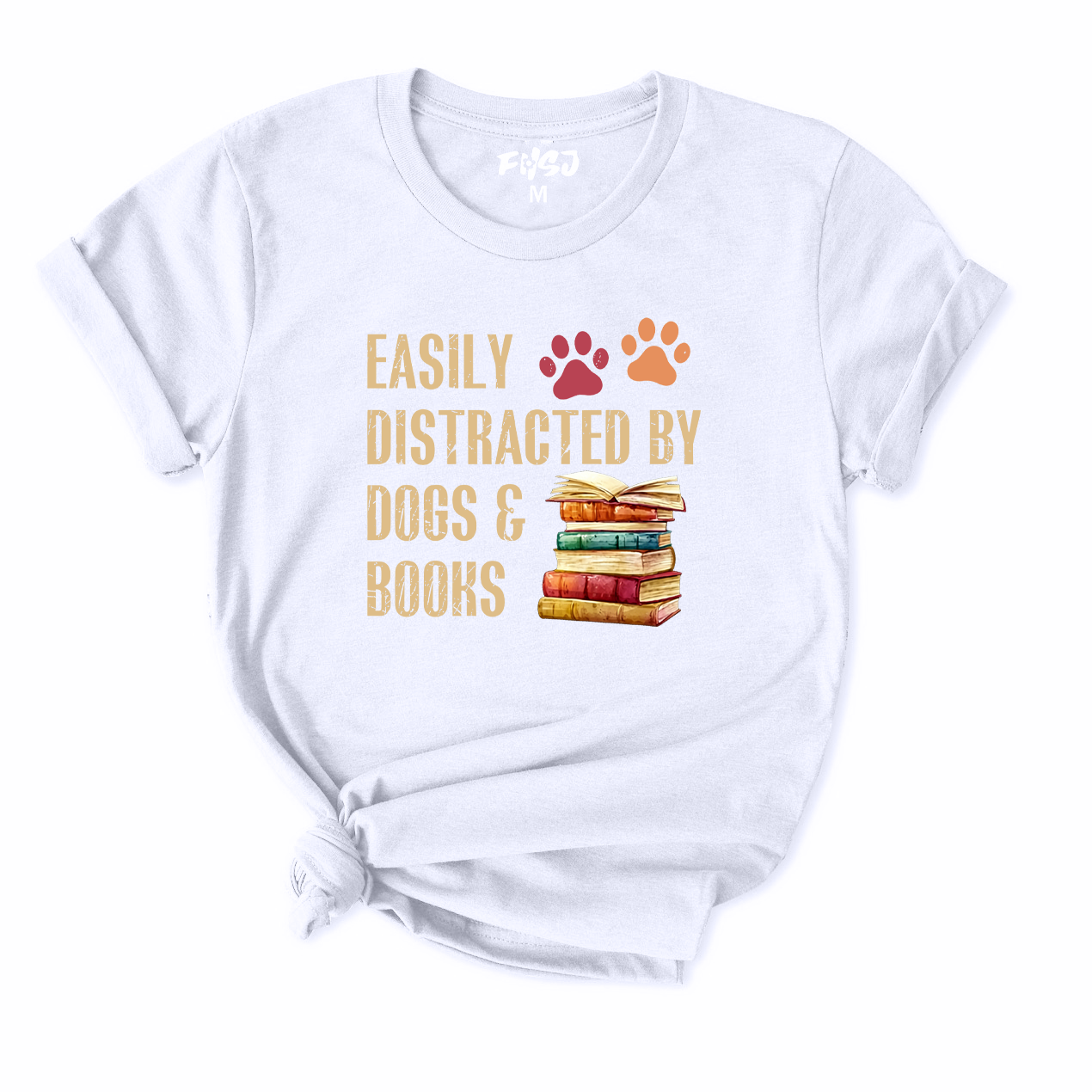 Easily Distracted By Dogs & Books T-Shirt for Women