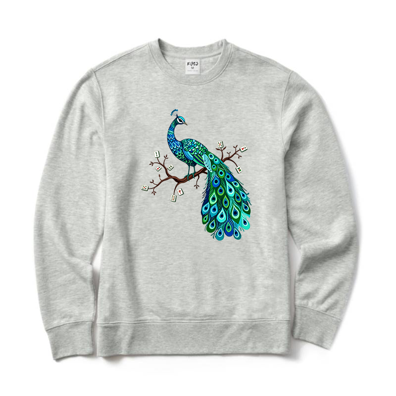 Mahjong Bird on Tile Branch Crewneck Sweatshirt