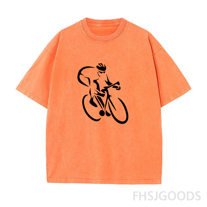 Cycling Silhouette Unisex Distressed T-Shirt