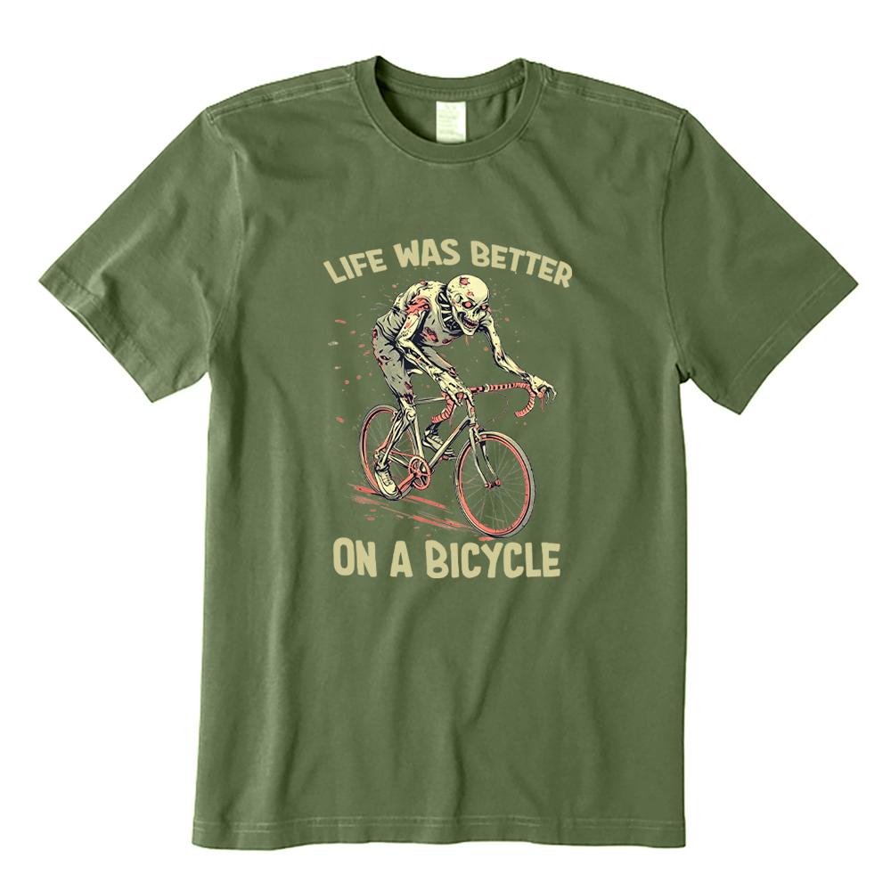 Life Was Better on A Bicycle Zombie T-Shirt