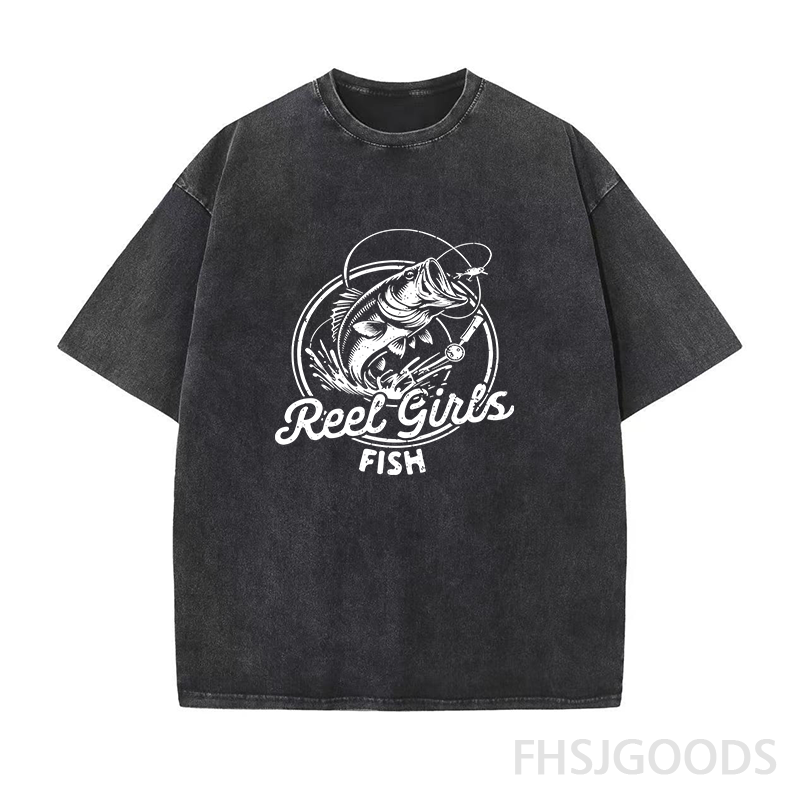 Reel Girls Fish Unisex Distressed T-Shirt