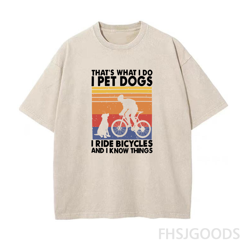 Dog & Bicycle Lover Unisex Distressed T-Shirt