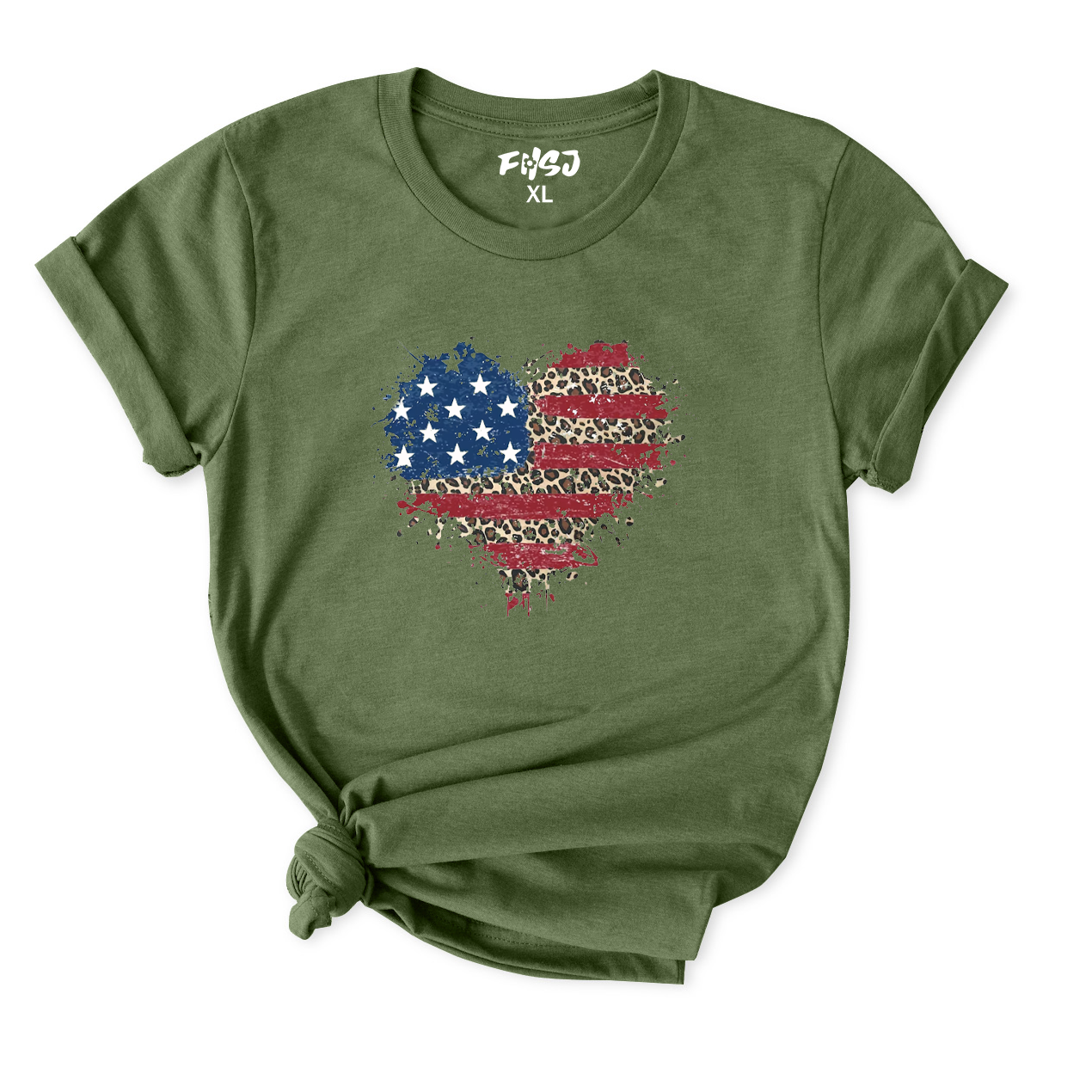 American Flag Heart T-Shirt for Women