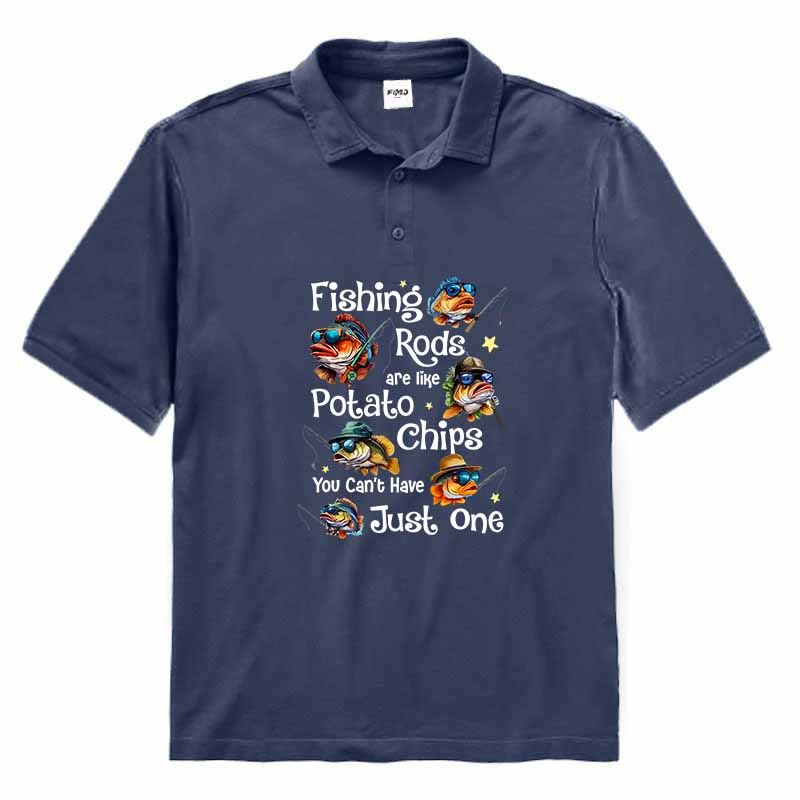 Fishing rods are like potato chips Polo Shirt