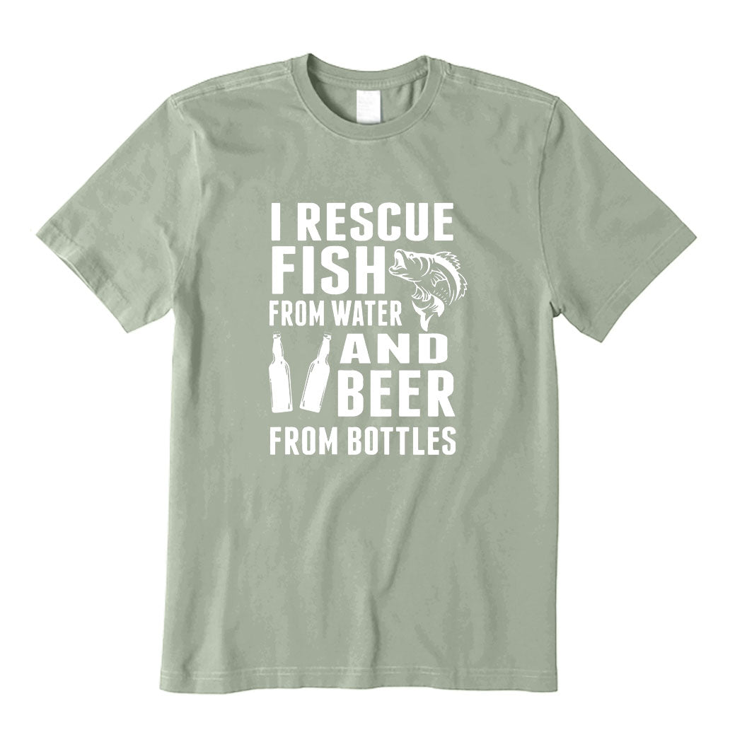 I Rescue Fish From Water and Beer From Bottles T-Shirt