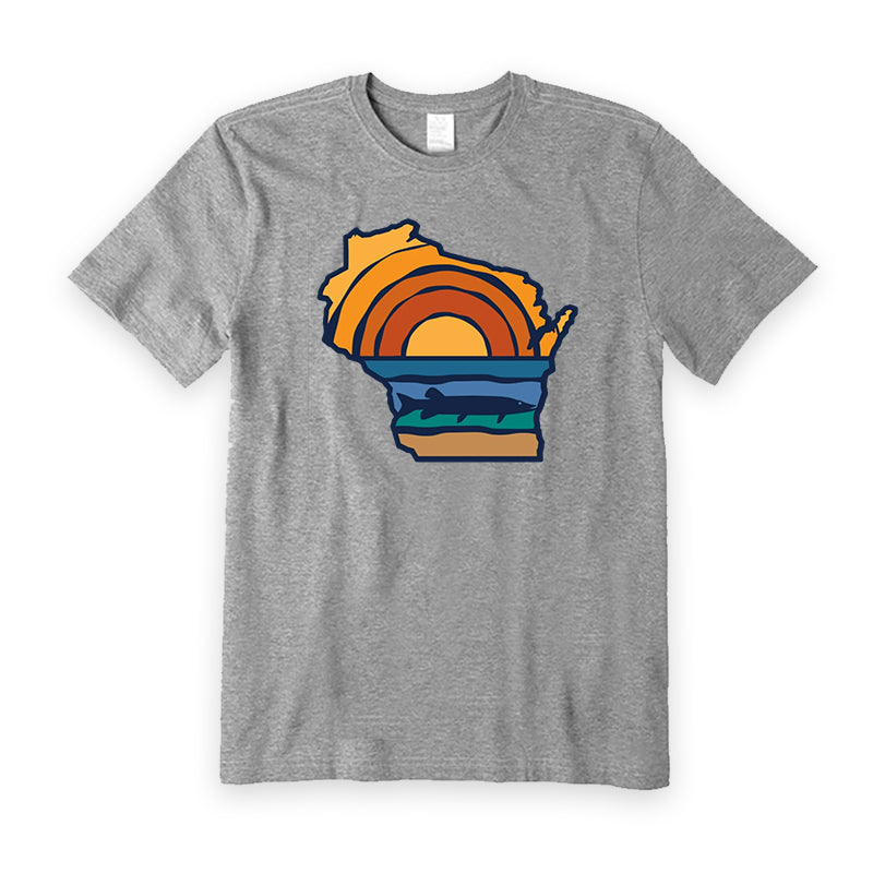 Wisconsin Sunset Sunrise Musky Lurking T-Shirt