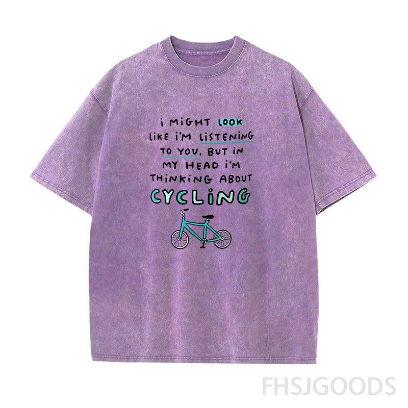 Thinking About Cycling Unisex Distressed T-Shirt