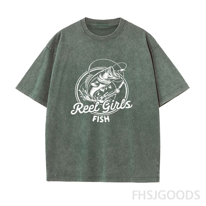 Reel Girls Fish Unisex Distressed T-Shirt