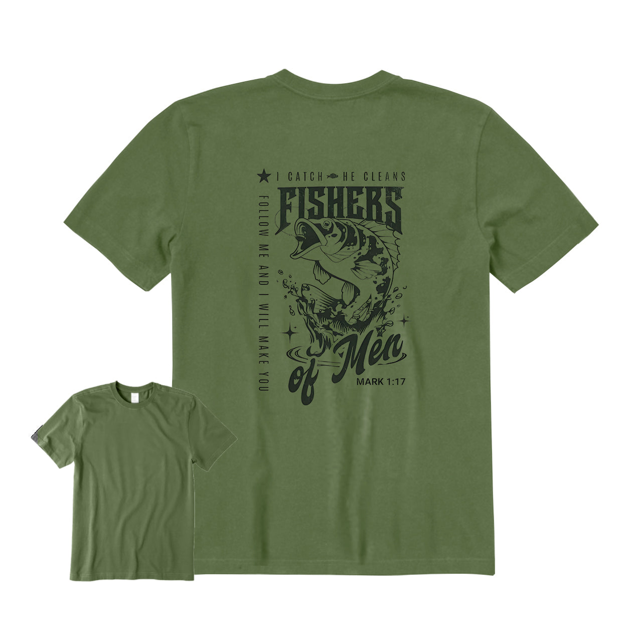 Christian Shirts Fishers Back Graphic T-Shirt