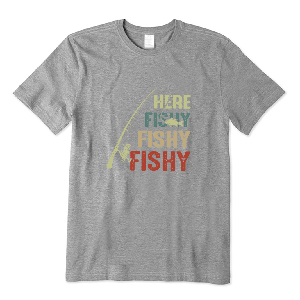 Vintage Fishing Rod Here Fishy Fishy T-shirt