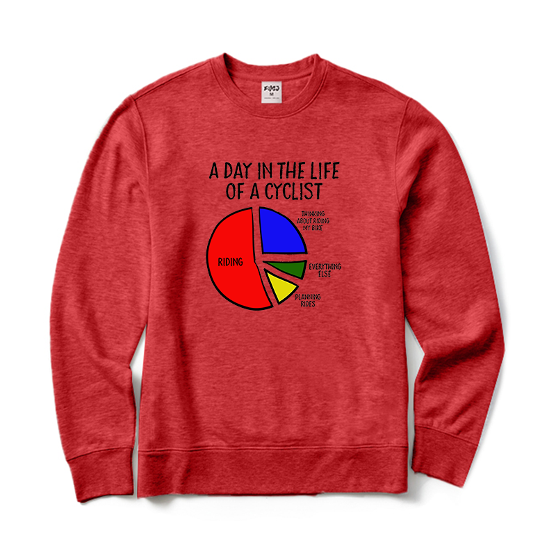 A Day in The Life of A Cyclist Crewneck Sweatshirt