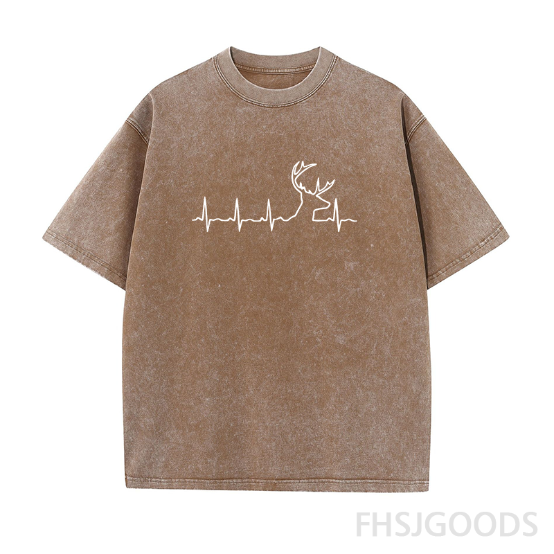 Deer Heartbeat Unisex Distressed T-Shirt