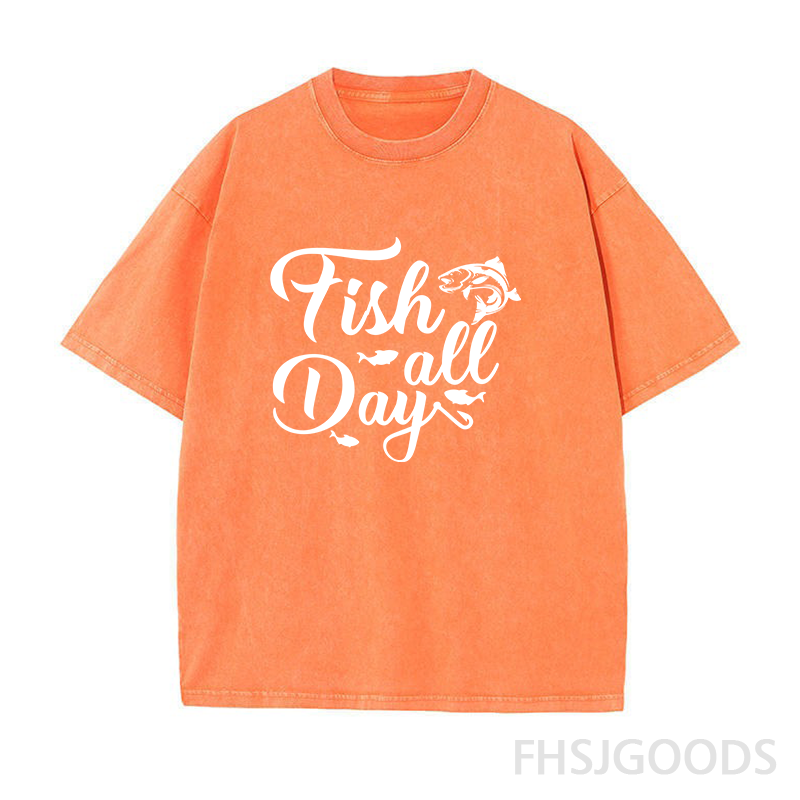 Fish All Day Performance Unisex Distressed T-Shirt