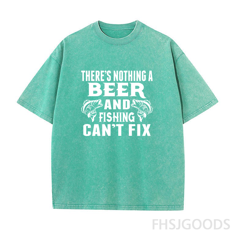 There's Nothing A Beer and Fishing Unisex Distressed T-Shirt