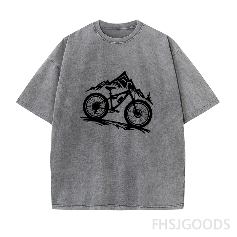 Mountain Bike Unisex Distressed T-Shirt