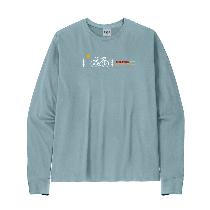 Bike More Worry Less Cycling Long Sleeve T-Shirt
