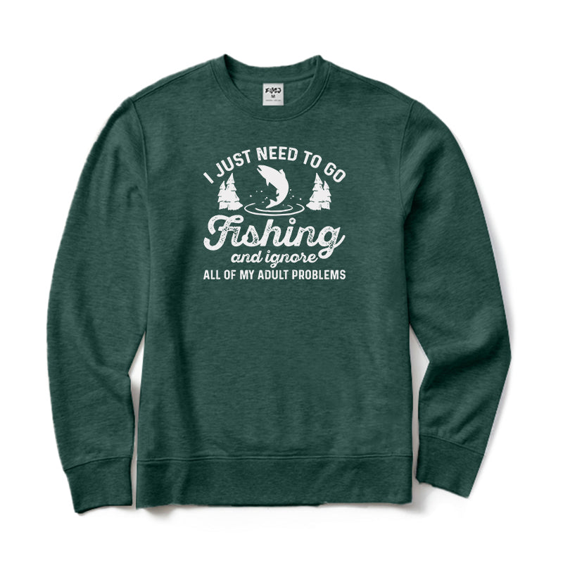 Fishing Adult Problems Crewneck Sweatshirt