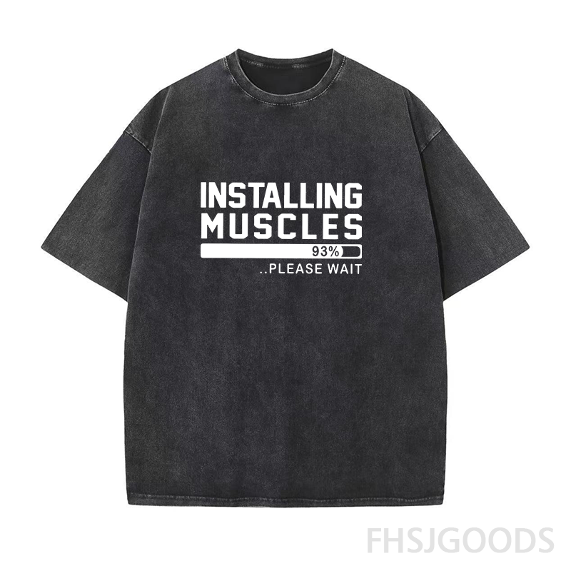 Installing Muscles Unisex Distressed T-Shirt