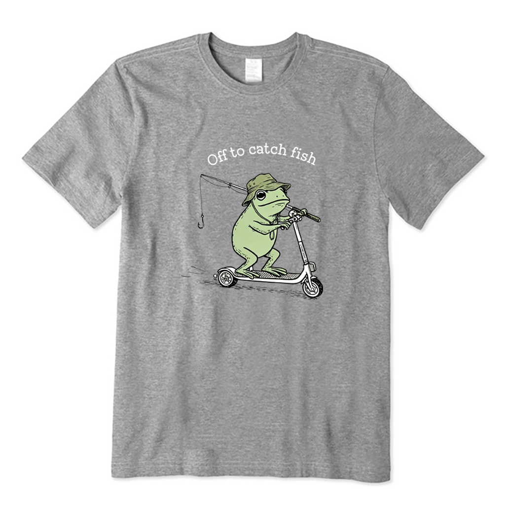 Off To Catch Fish Frog T-shirt