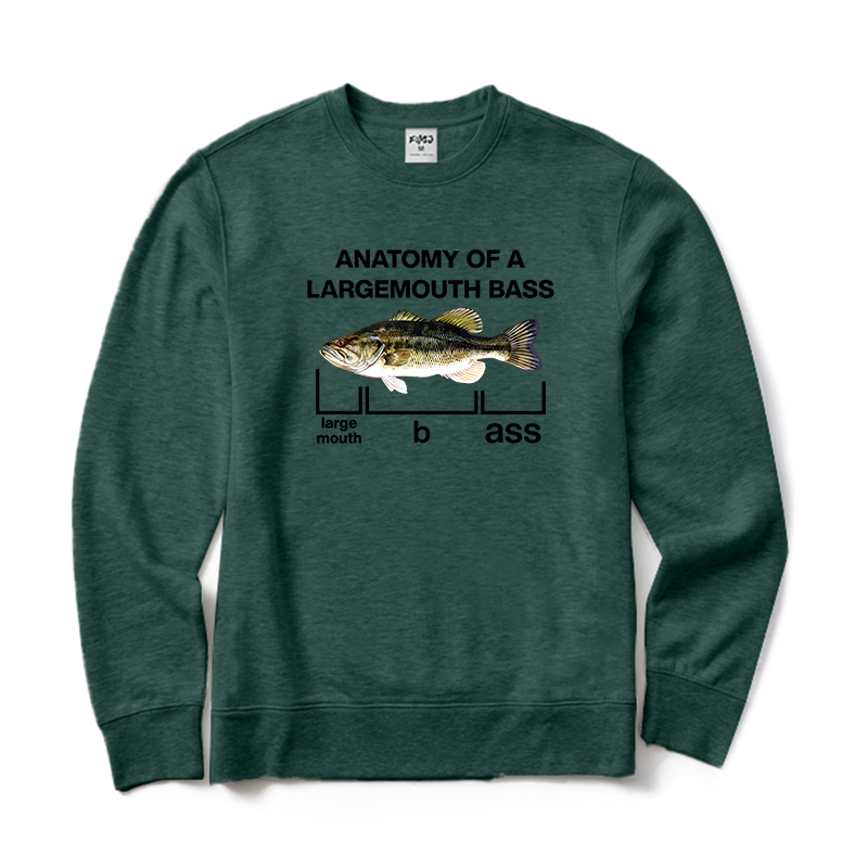 Anatomy Of A Large Mouth Bass Fish Sweatshirt