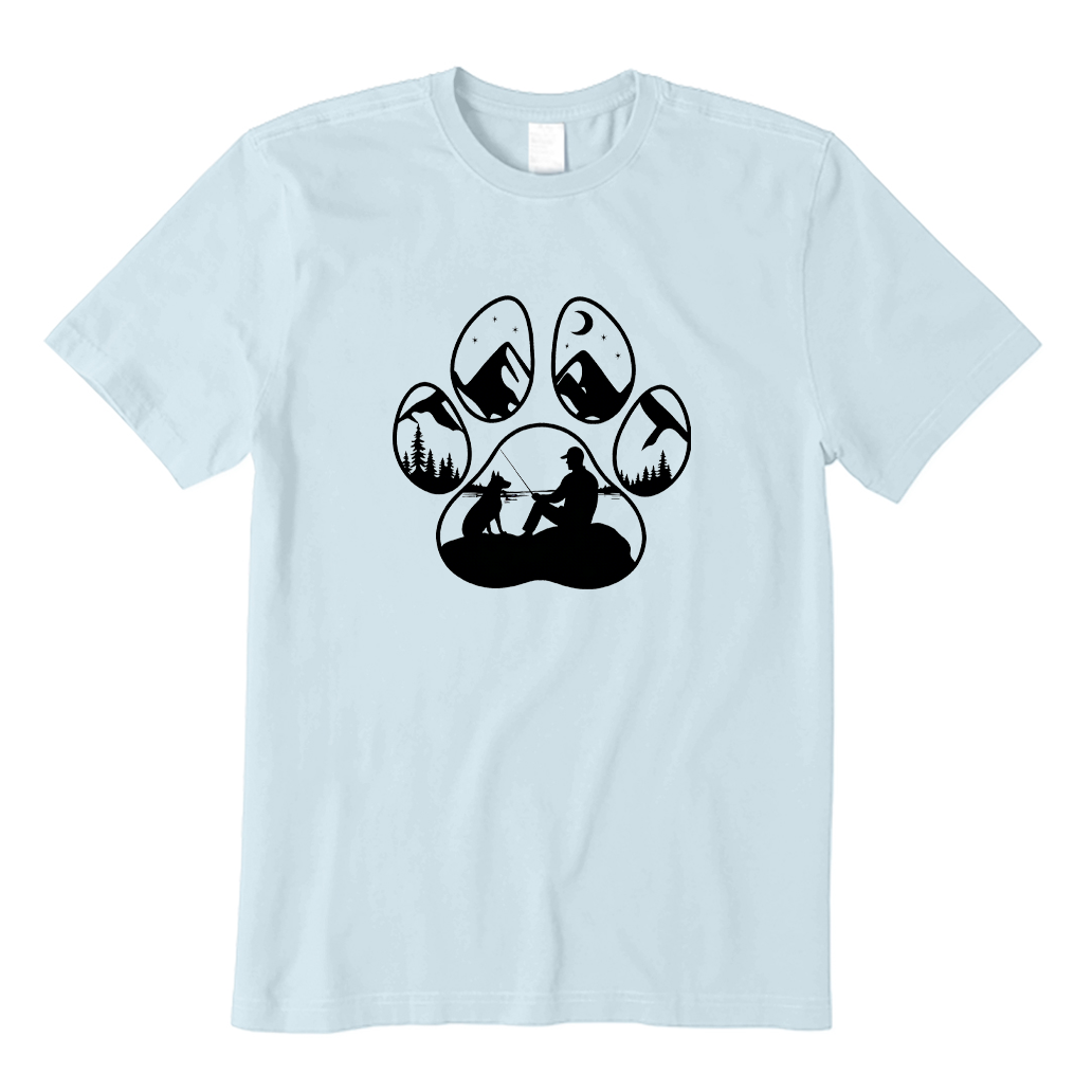 Dog Paw Fishing T-shirt