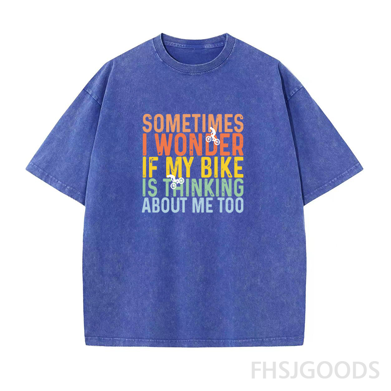 I Wonder If My Bike Is Think About Me Too Unisex Distressed T-Shirt