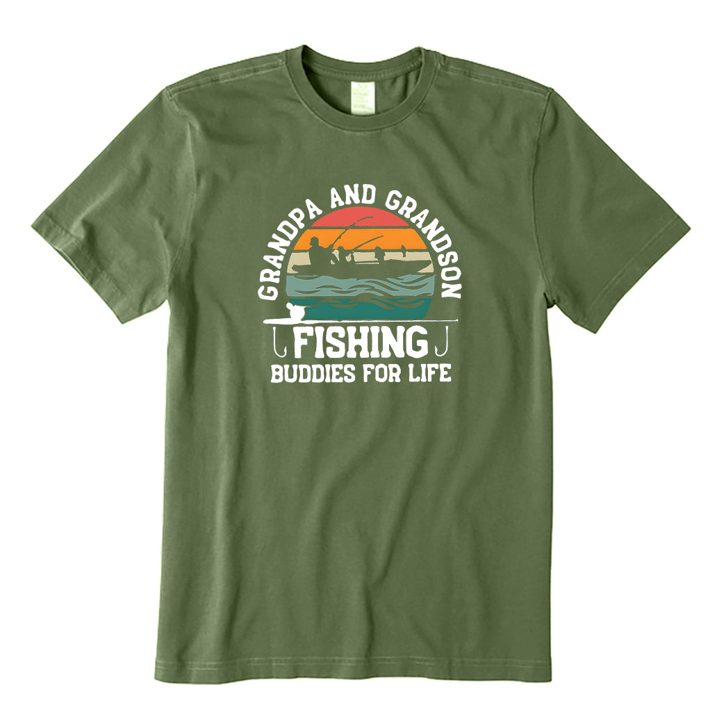 Grandpa Grandson Fishing Buddies For Life T-Shirt