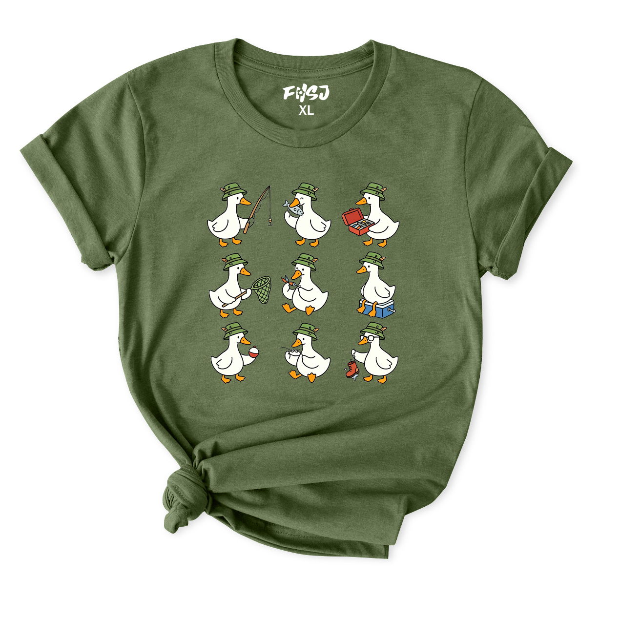 Cute Fishing Goose T-Shirt for Women