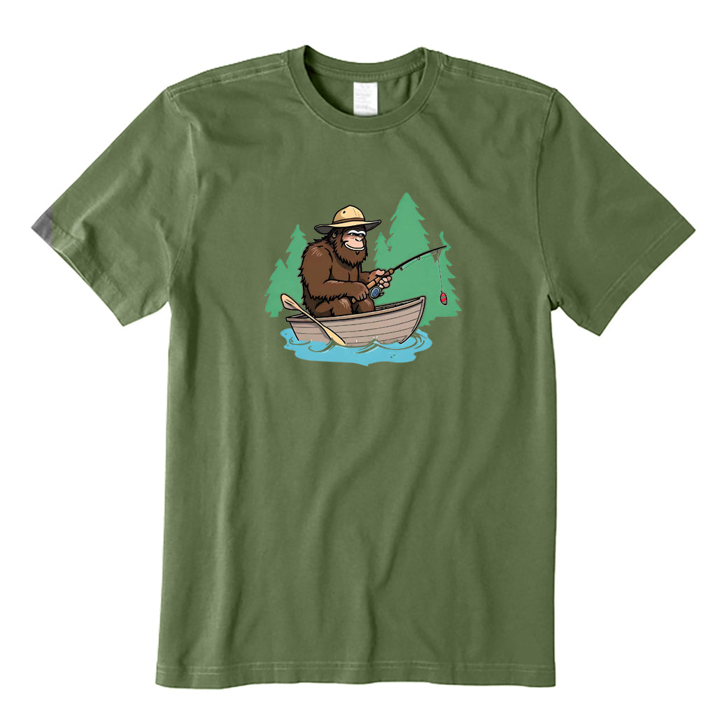 Bigfoot Fishing on The Boat T-Shirt