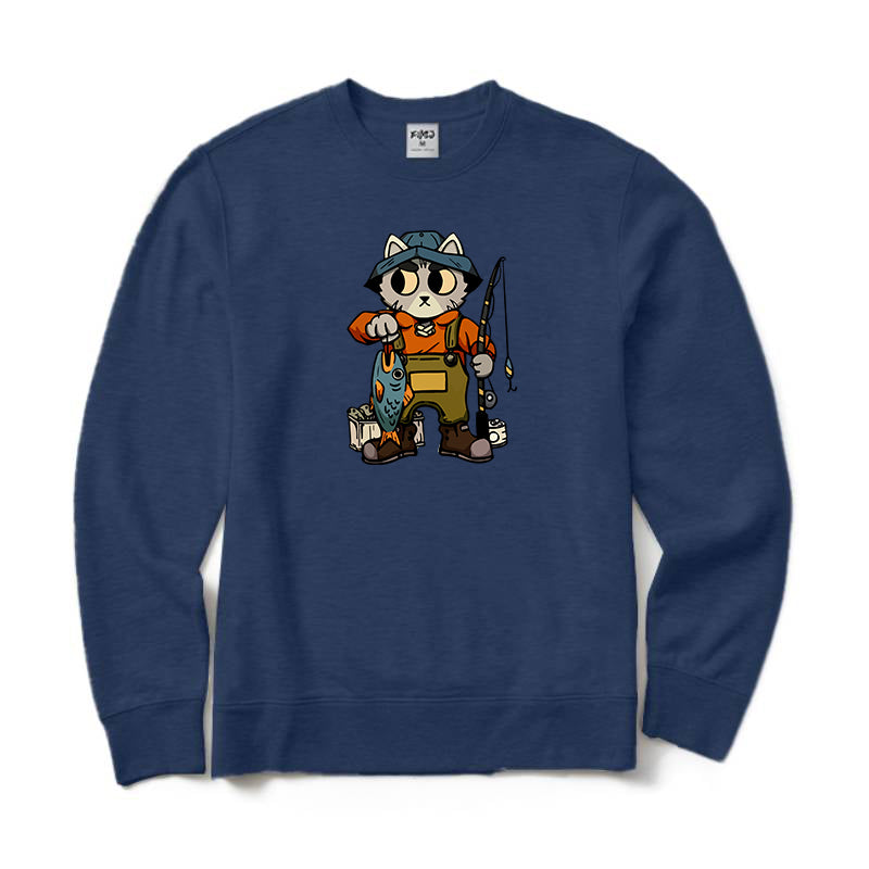 Cat Fishing Crewneck Sweatshirt