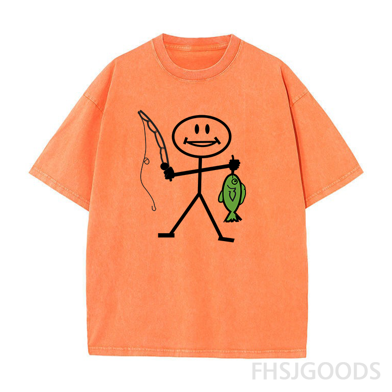 Happy Fishing Unisex Distressed T-Shirt