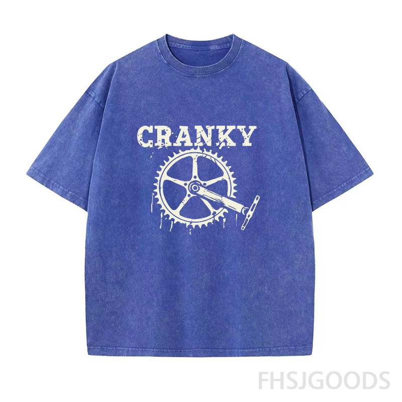 Cranky Cycling Bike Unisex Distressed T-Shirt