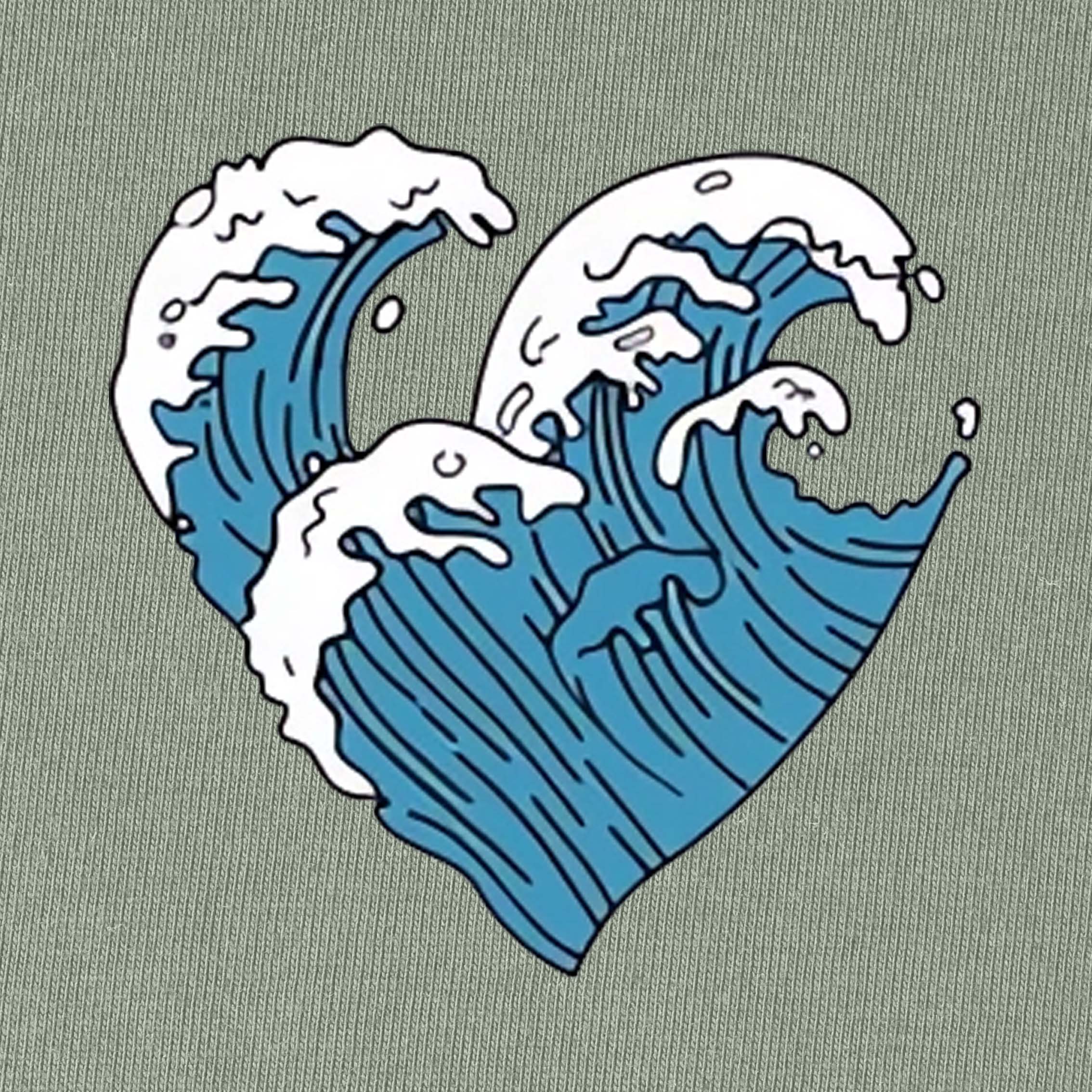 Ocean Wave Heart T-Shirt for Women