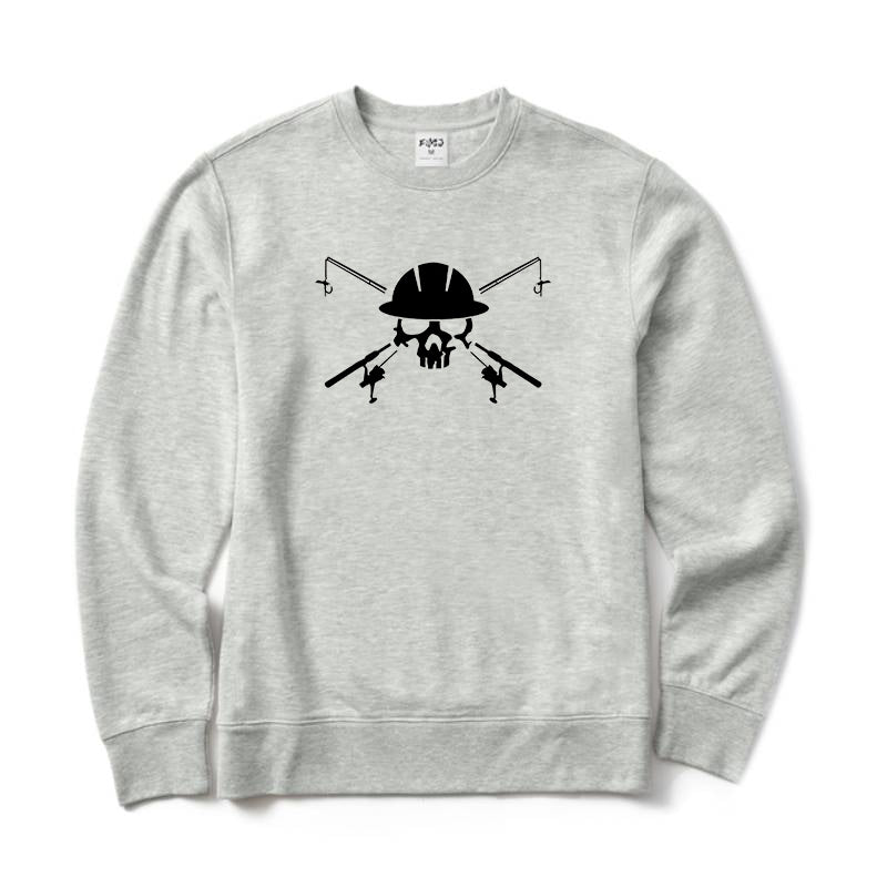 Fishing Skull and Poles Crewneck Sweatshirt