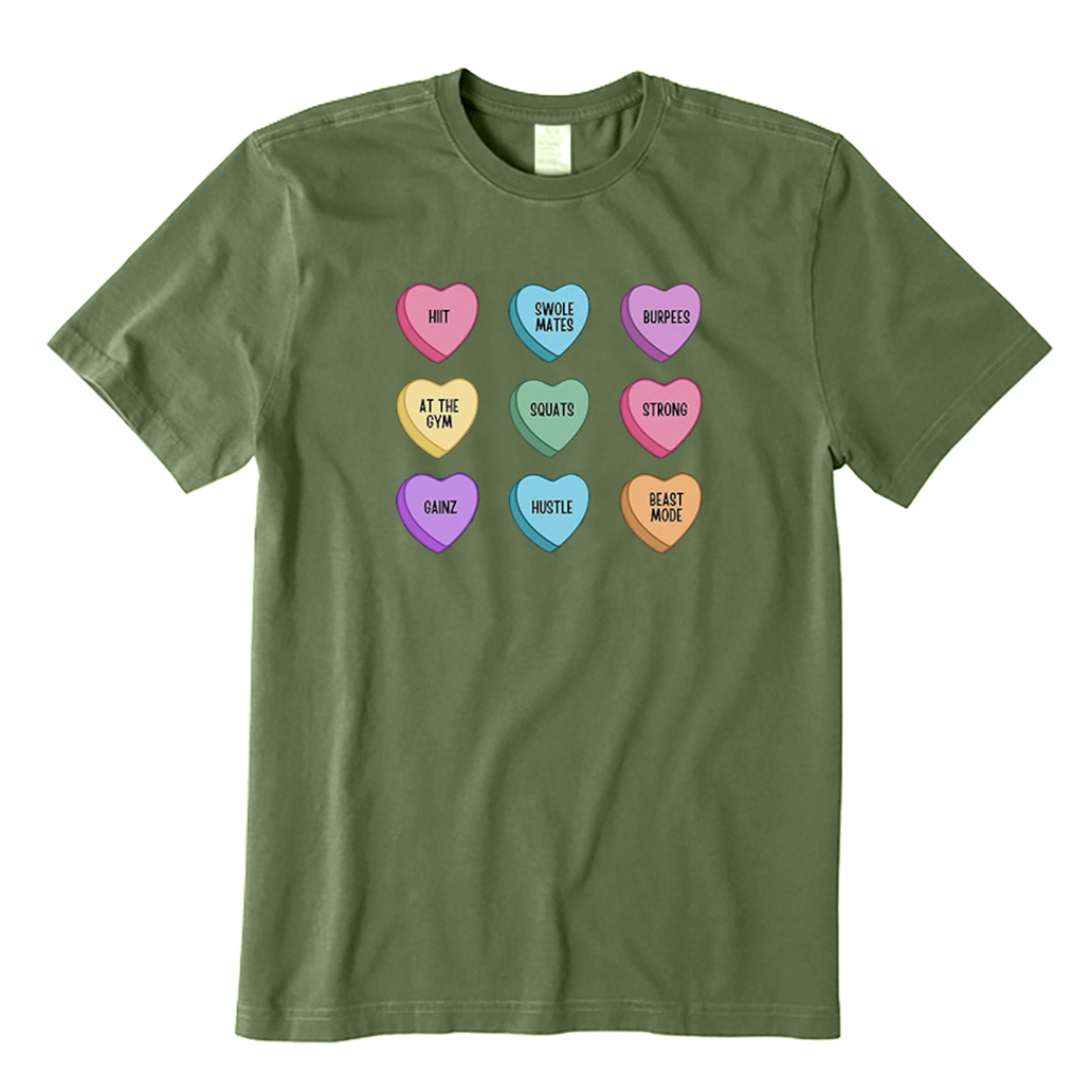 Funny Fitness Conversation Heart T-shirt