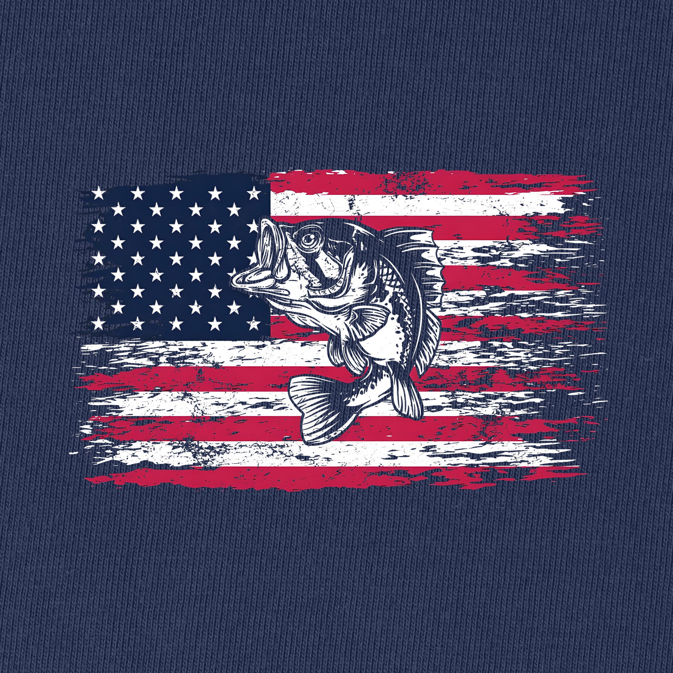 Bass Fishing American Flag T-Shirt