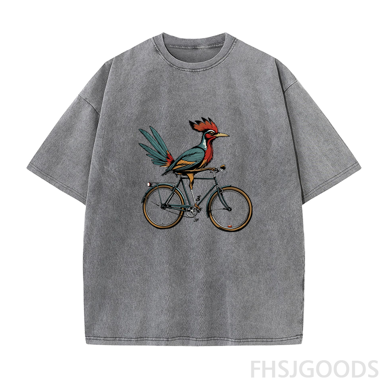 Retro Roadrunner Bicycle Unisex Distressed T-Shirt